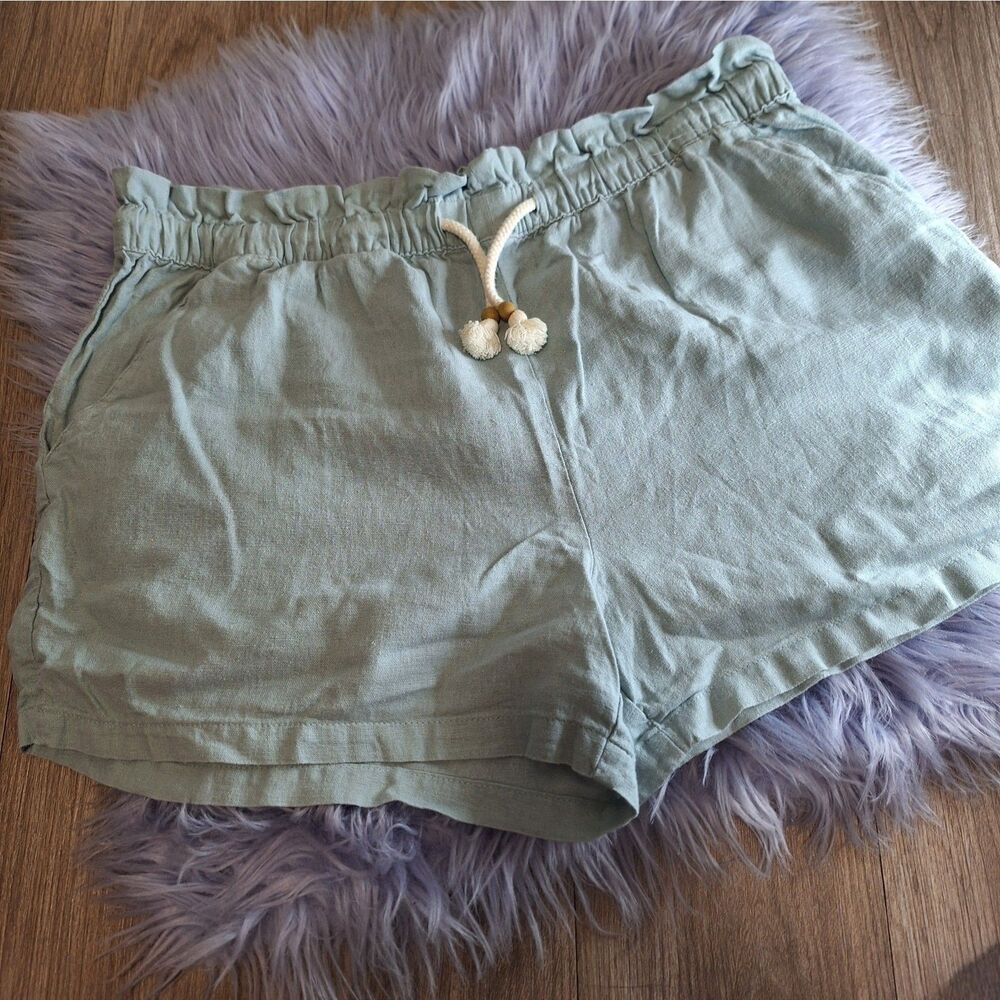 Hang Ten Santa Teresa Sky Blue Linen Blend Shorts Sz Large